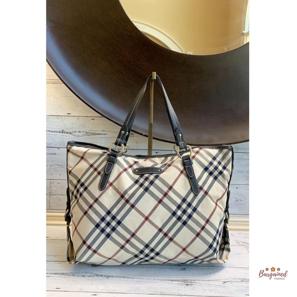Authentic Burberry Blue Label Nova Check  Tote  Ba